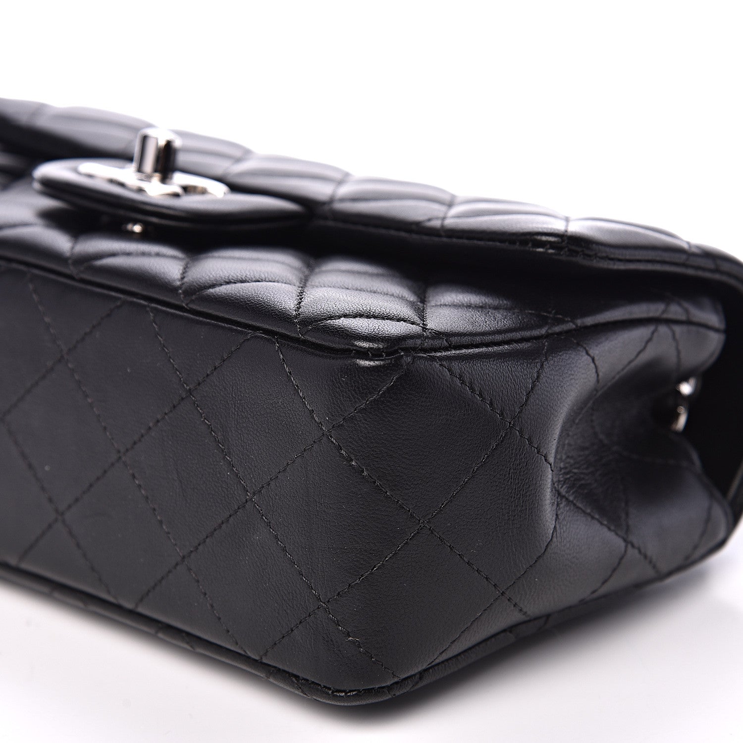 Chanel Lambskin Quilted Mini Rectangular Flap Black 8 of 12