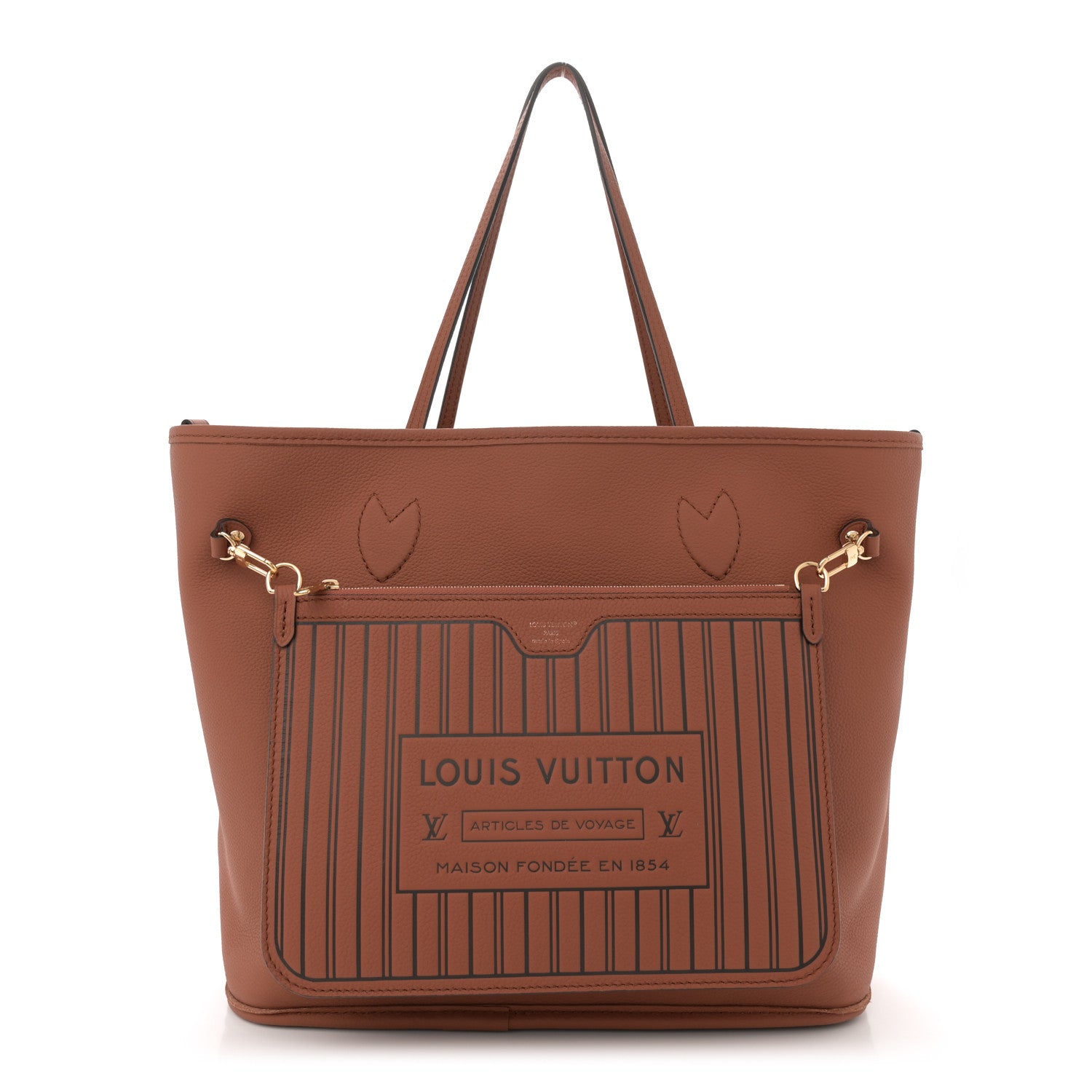 Louis Vuitton Monogram Calfskin Neo Neverfull Inside Out MM Tan 3 of 17