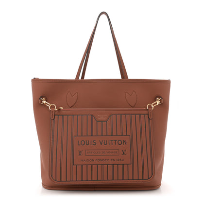 Louis Vuitton Monogram Calfskin Neo Neverfull Inside Out MM Tan 3 of 17
