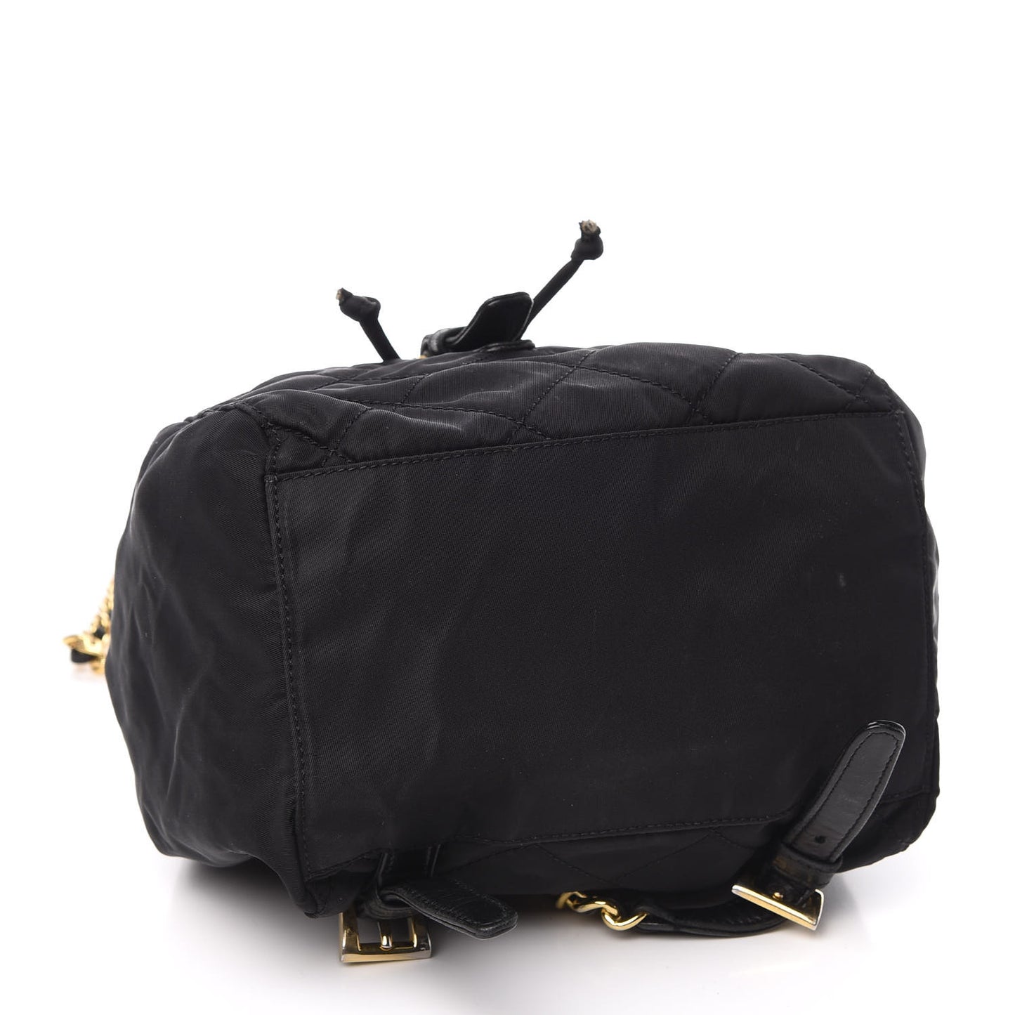 Tessuto Nylon Vela Quilted Chain Backpack Black