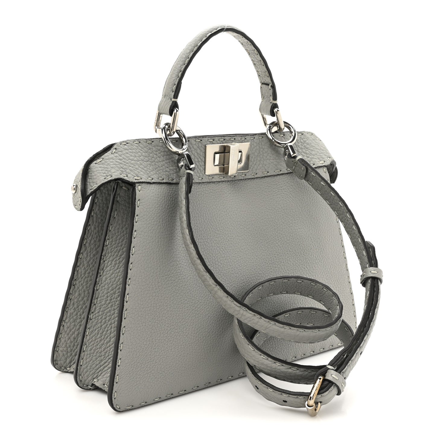 Cuoio Romano Selleria Bi-Color Small Peekaboo I SEE U Satchel Ghiaccio Asfalto