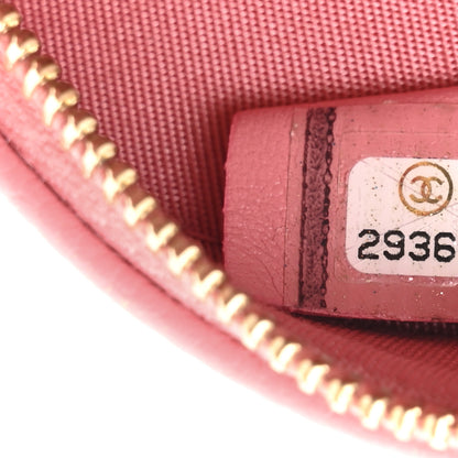 Chanel Caviar Camellia Embossed Round Clutch With Chain Pink 7 of 11