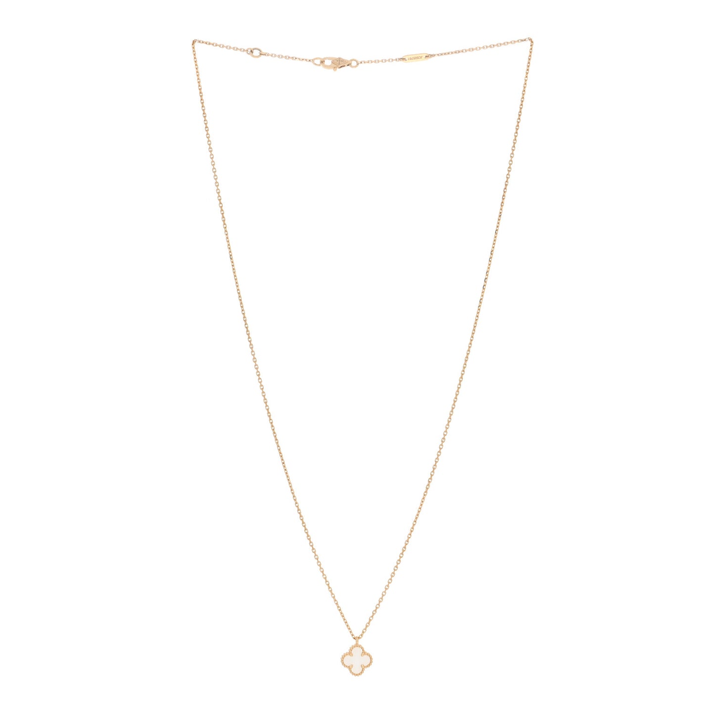 18K Yellow Gold Mother of Pearl Sweet Alhambra Pendant Necklace