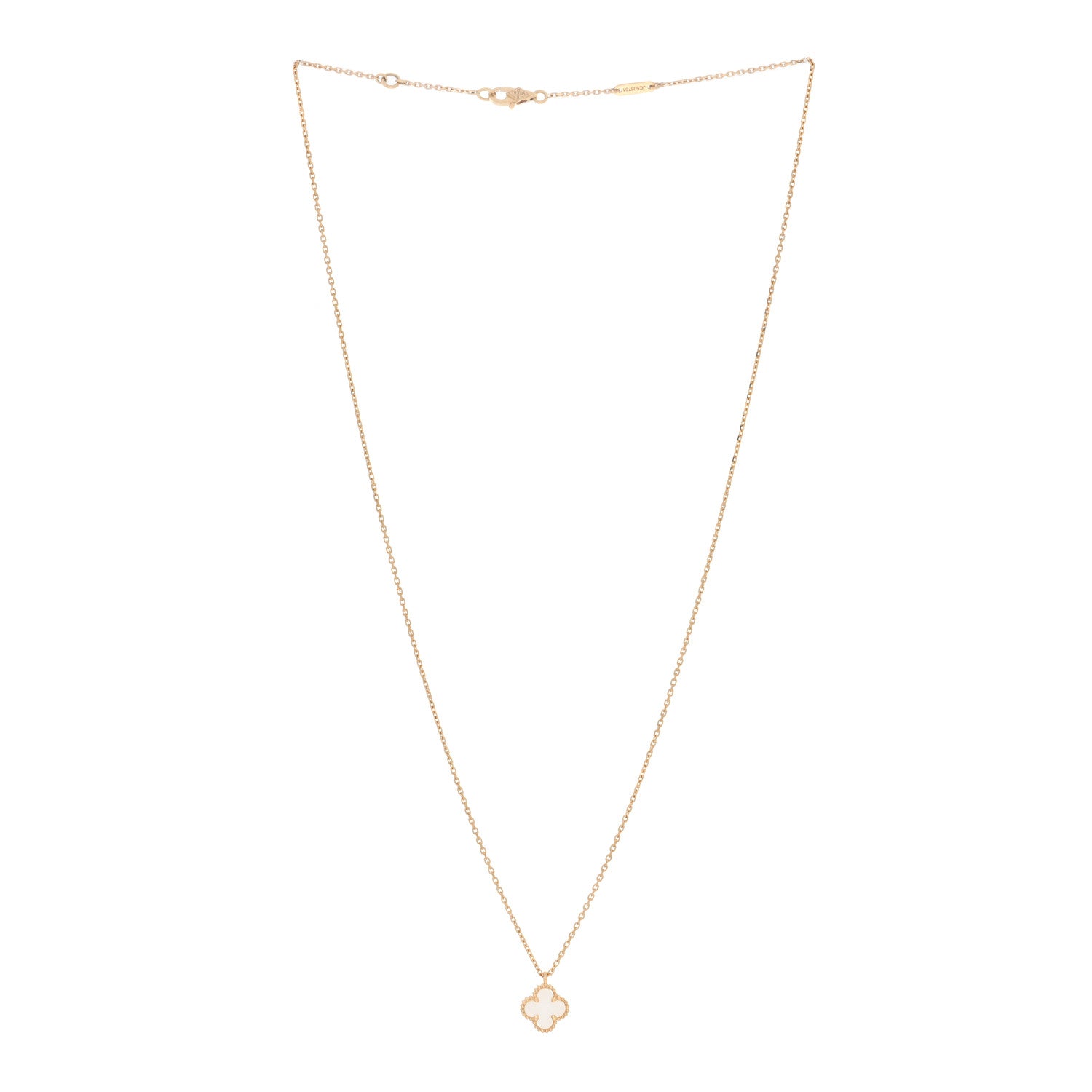Van Cleef & Arpels 18K Yellow Gold Mother of Pearl Sweet Alhambra Pendant Necklace 2 of 5