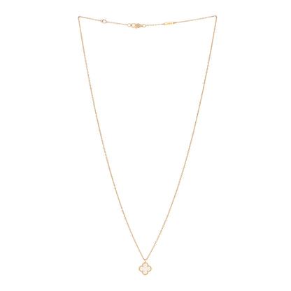 Van Cleef & Arpels 18K Yellow Gold Mother of Pearl Sweet Alhambra Pendant Necklace 2 of 5