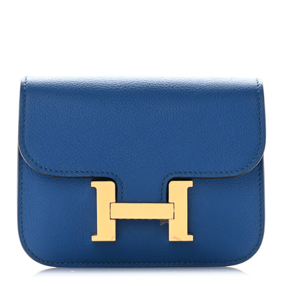 Hermes Evercolor Constance Slim Wallet Bleu France 1 of 8