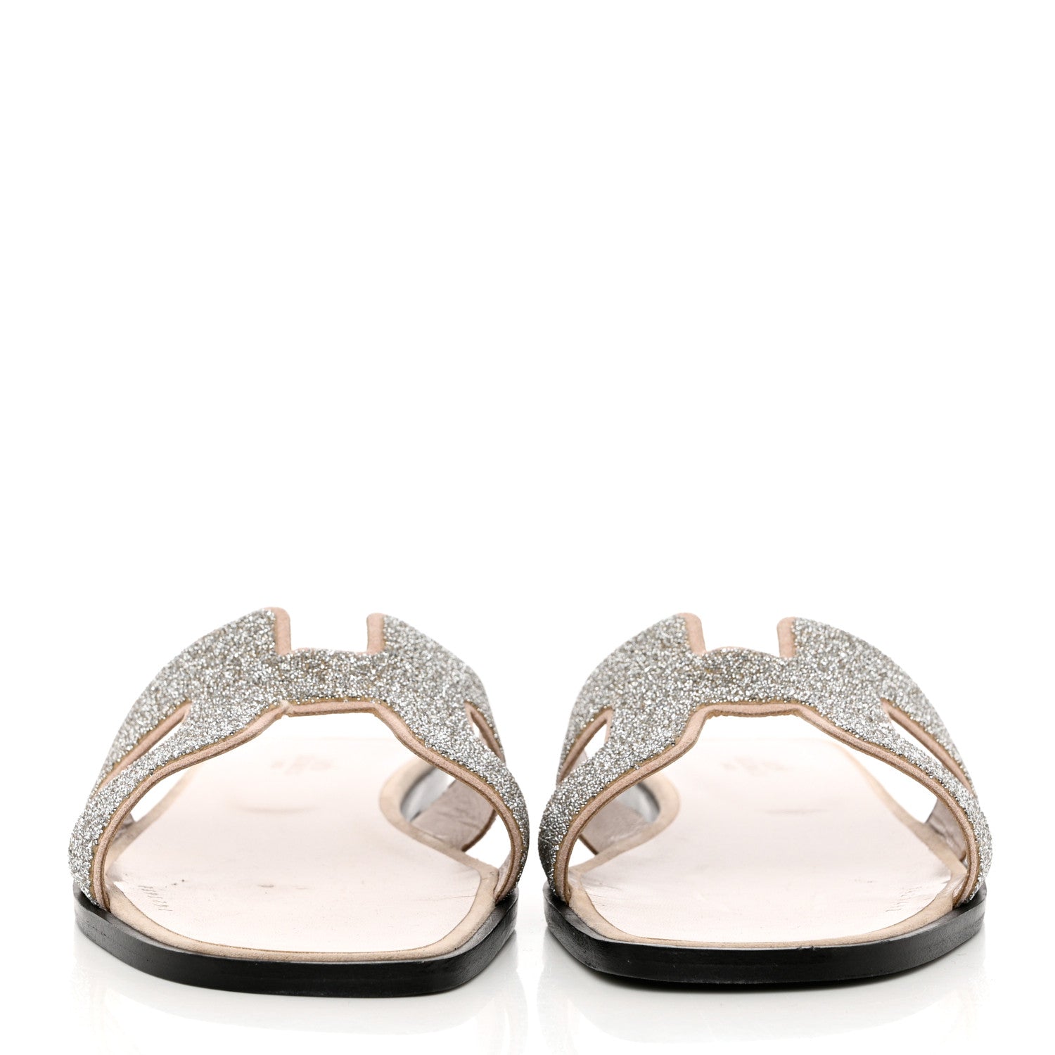 Hermes Suede Goatskin Crystal Powder Oran Sandals 39.5 2 of 11