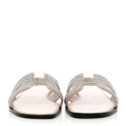 Hermes Suede Goatskin Crystal Powder Oran Sandals 39.5 2 of 11