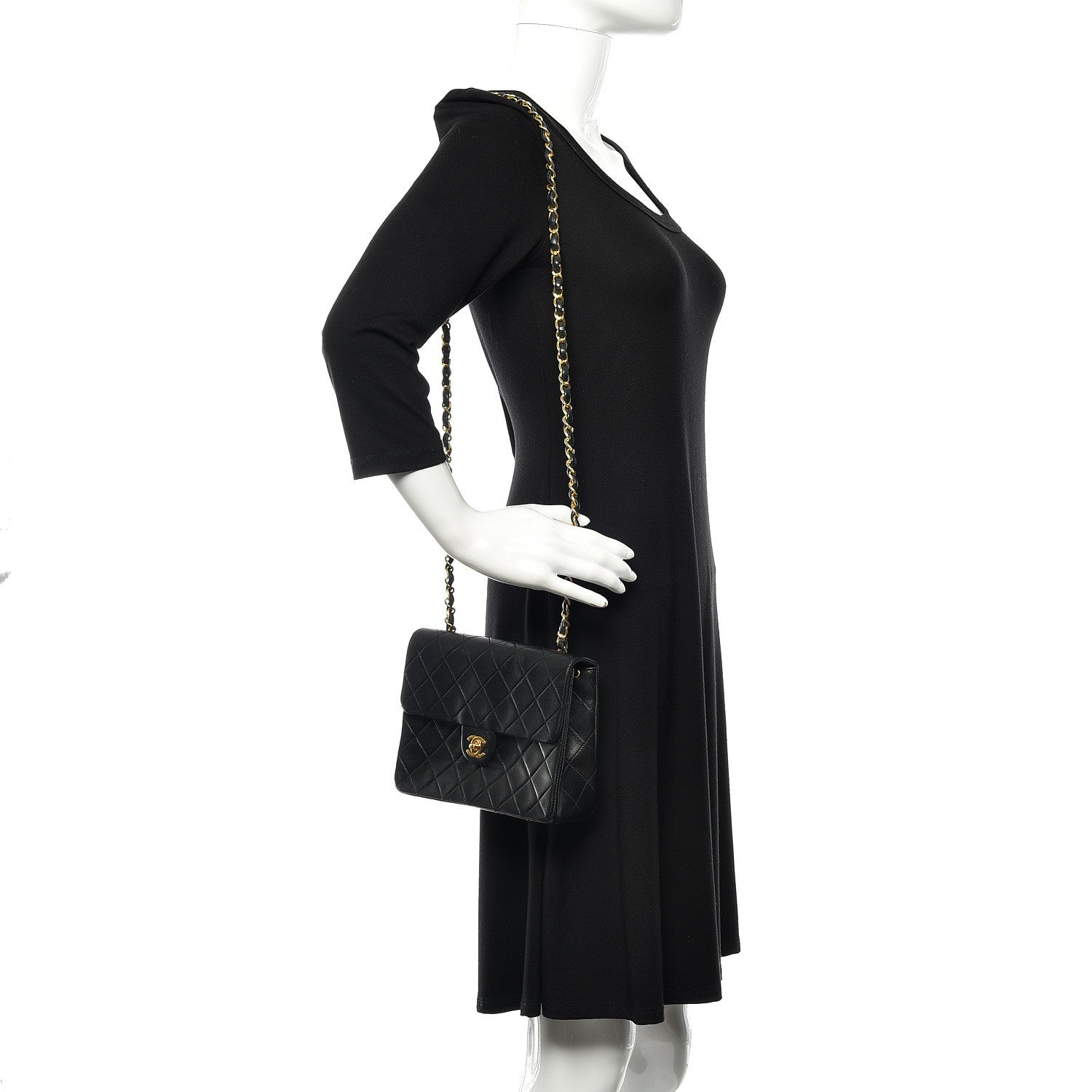 Chanel Lambskin Quilted Mini Square Flap Bag Black 2 of 15