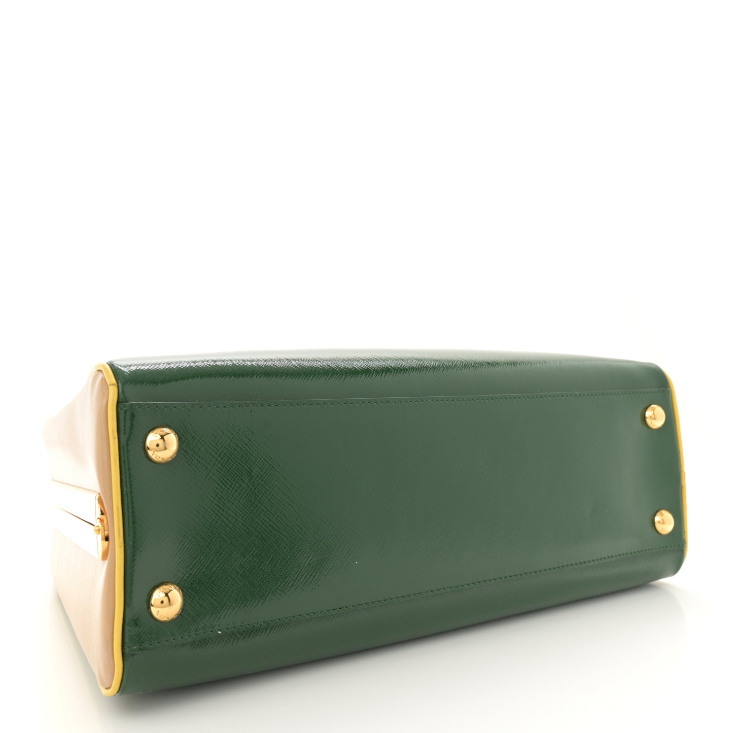 Saffiano Vernice Pyramid Bag Larice Sabbia