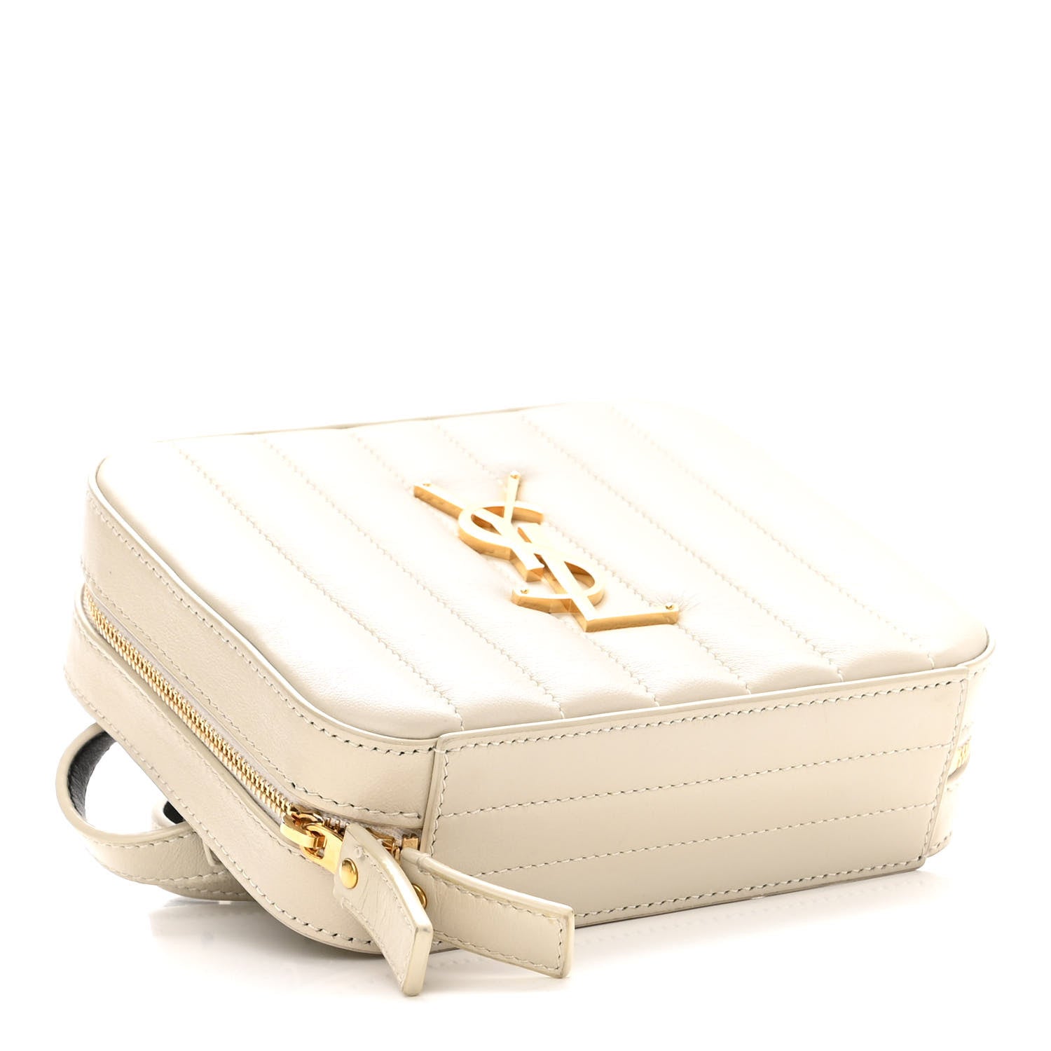 Saint Laurent Lambskin Matelasse Vicky Monogram Belt Bag Crema Soft 4 of 9