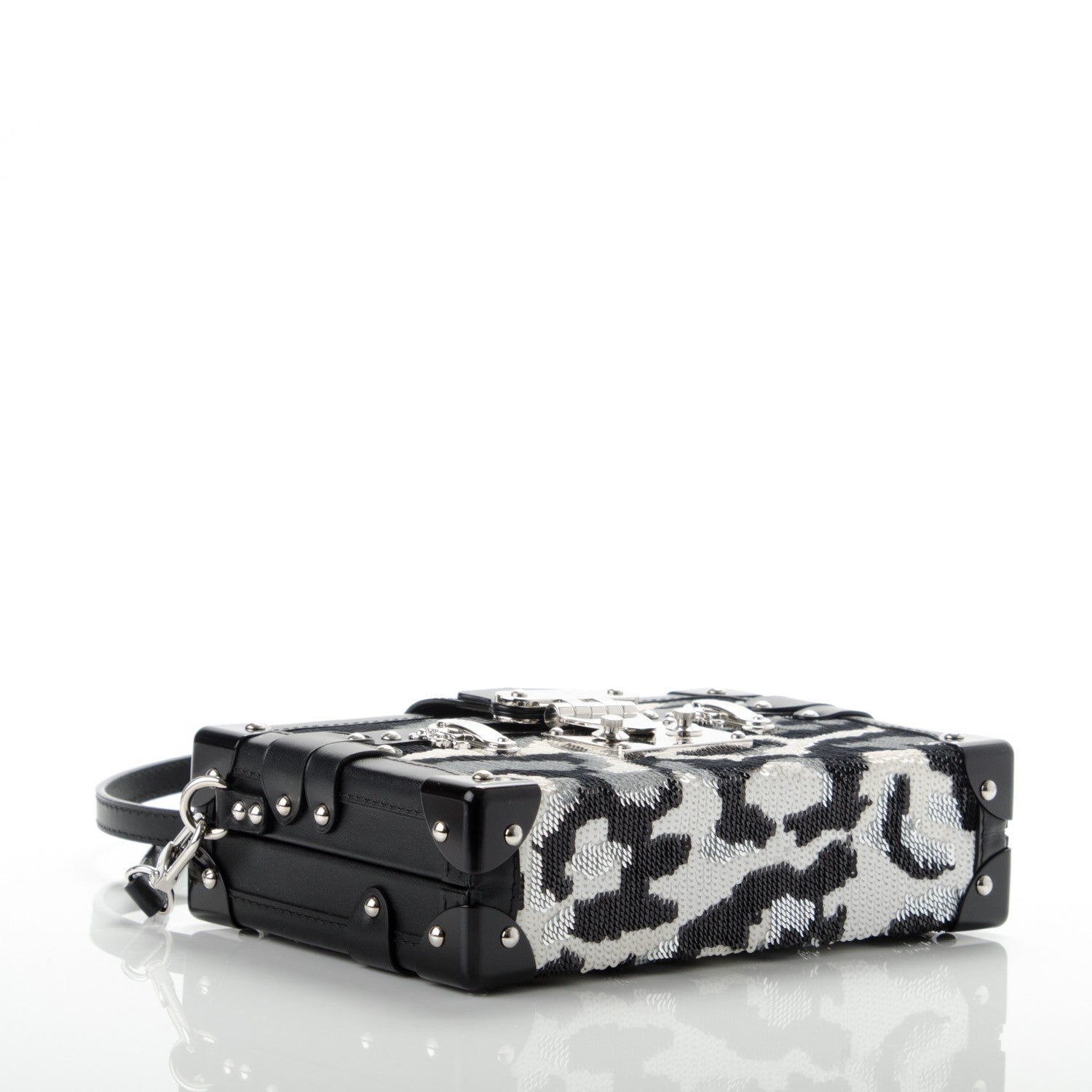 Louis Vuitton Sequins Leopard Petite Malle Black Gris 4 of 7