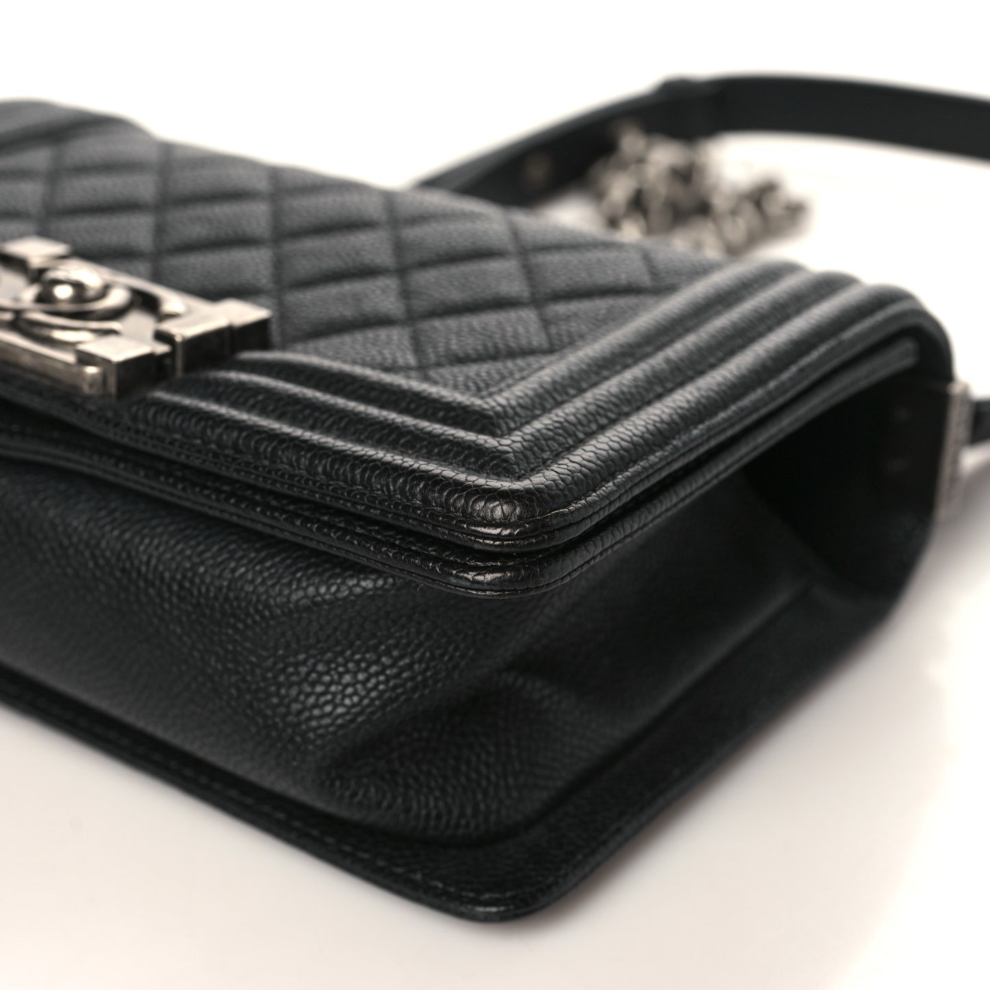 Caviar Quilted Small Boy Flap Black