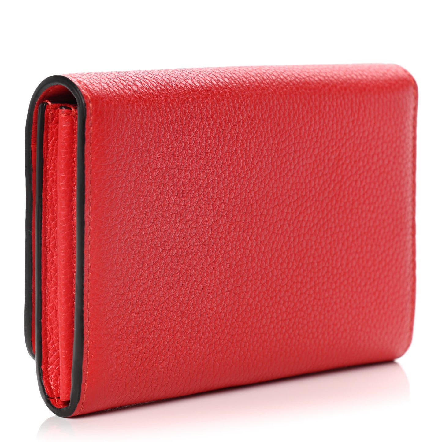 Small Classic Grain Medium Continental French Wallet Red