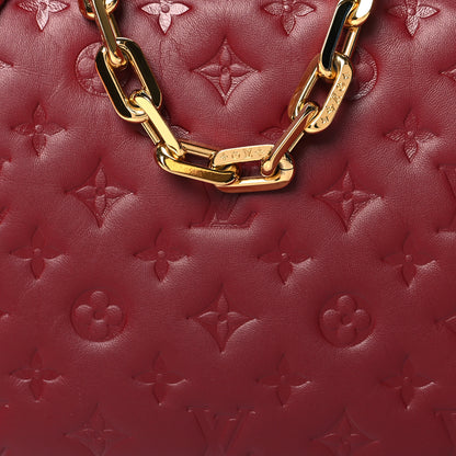 Louis Vuitton Lambskin Embossed Monogram Coussin PM Wine 9 of 12