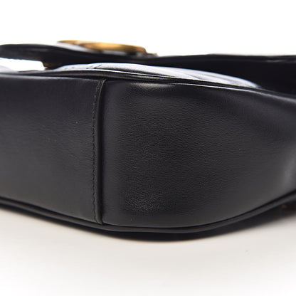 Gucci Calfskin Matelasse Mini GG Marmont Shoulder Bag Black 9 of 10