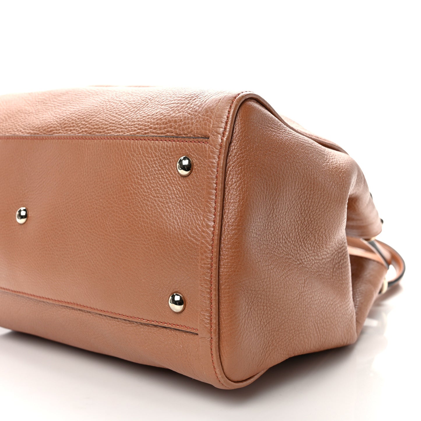 Metallic Pebbled Calfskin Medium Soho Shoulder Bag Blush