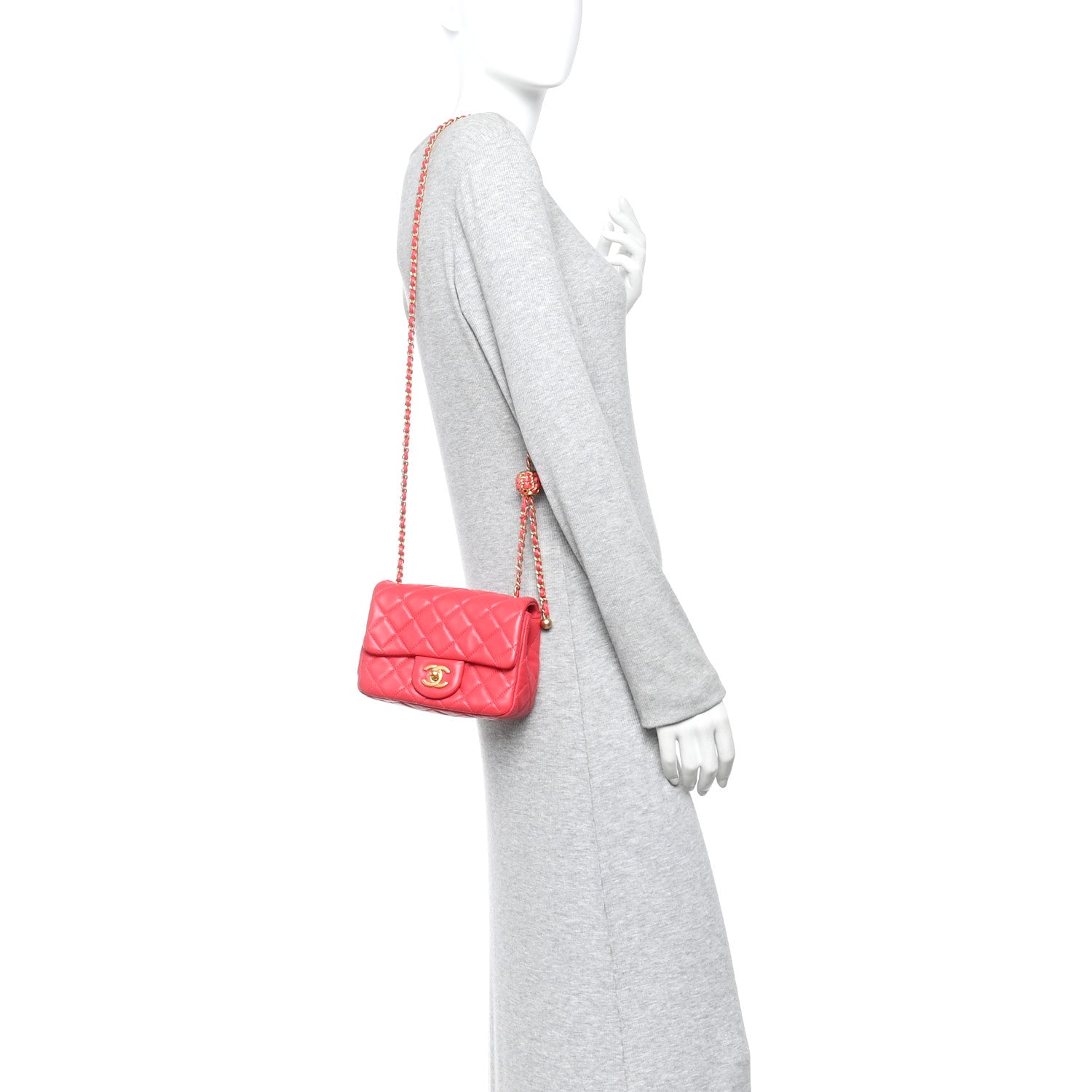 Chanel Lambskin Quilted Mini Pearl Crush Flap Red 2 of 11