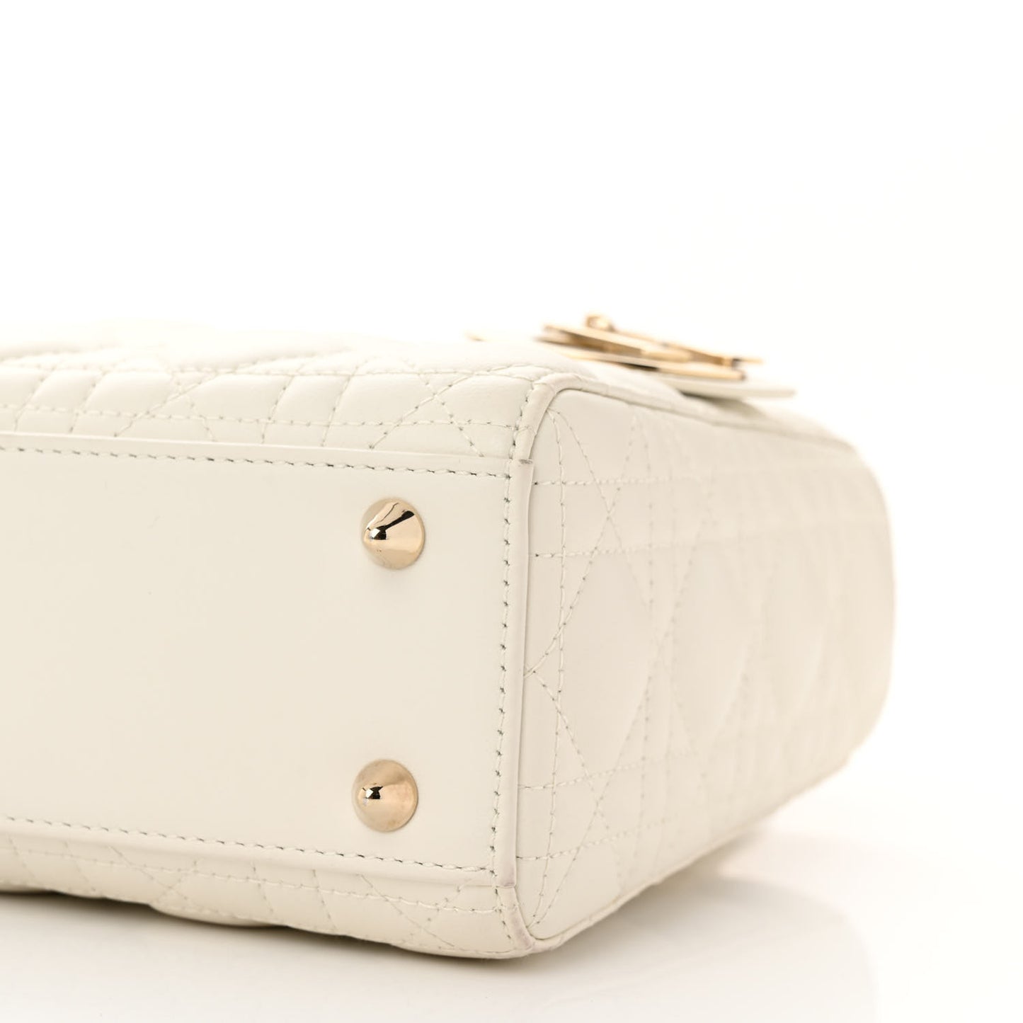 Lambskin Cannage Small My ABCDior Lady Dior White