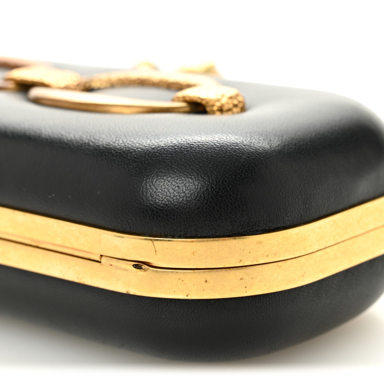 Alexander McQueen Nappa Chain Knuckle Box Clutch Black 9 of 9