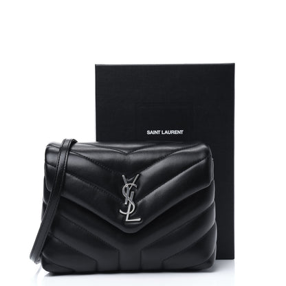 Saint Laurent Calfskin Y Quilted Monogram Toy Loulou Crossbody Bag Black 13 of 13