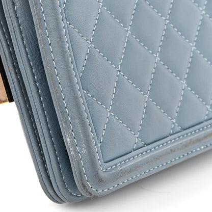 Chanel Lambskin Quilted Studded Boy Brick Flap Light Blue 11 of 14