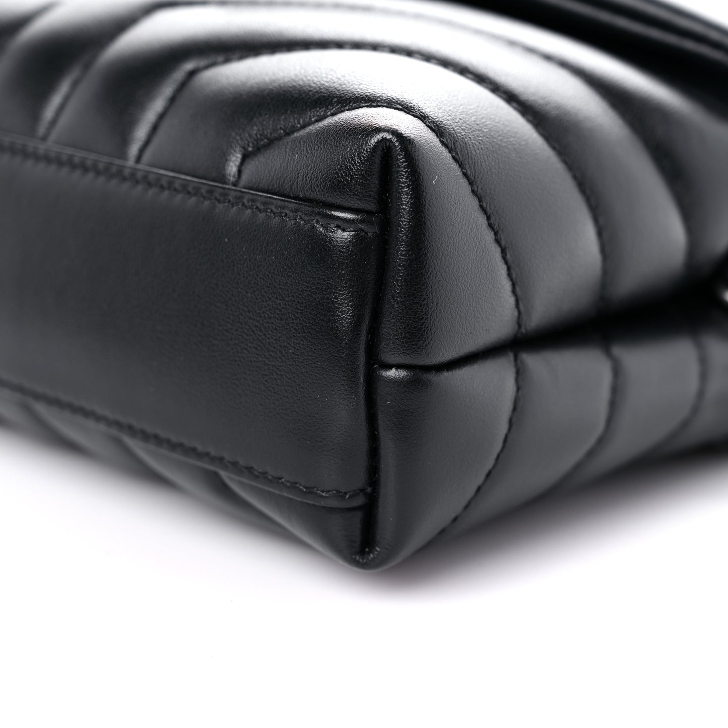 Calfskin Y Quilted Monogram Toy Loulou Crossbody Bag Black