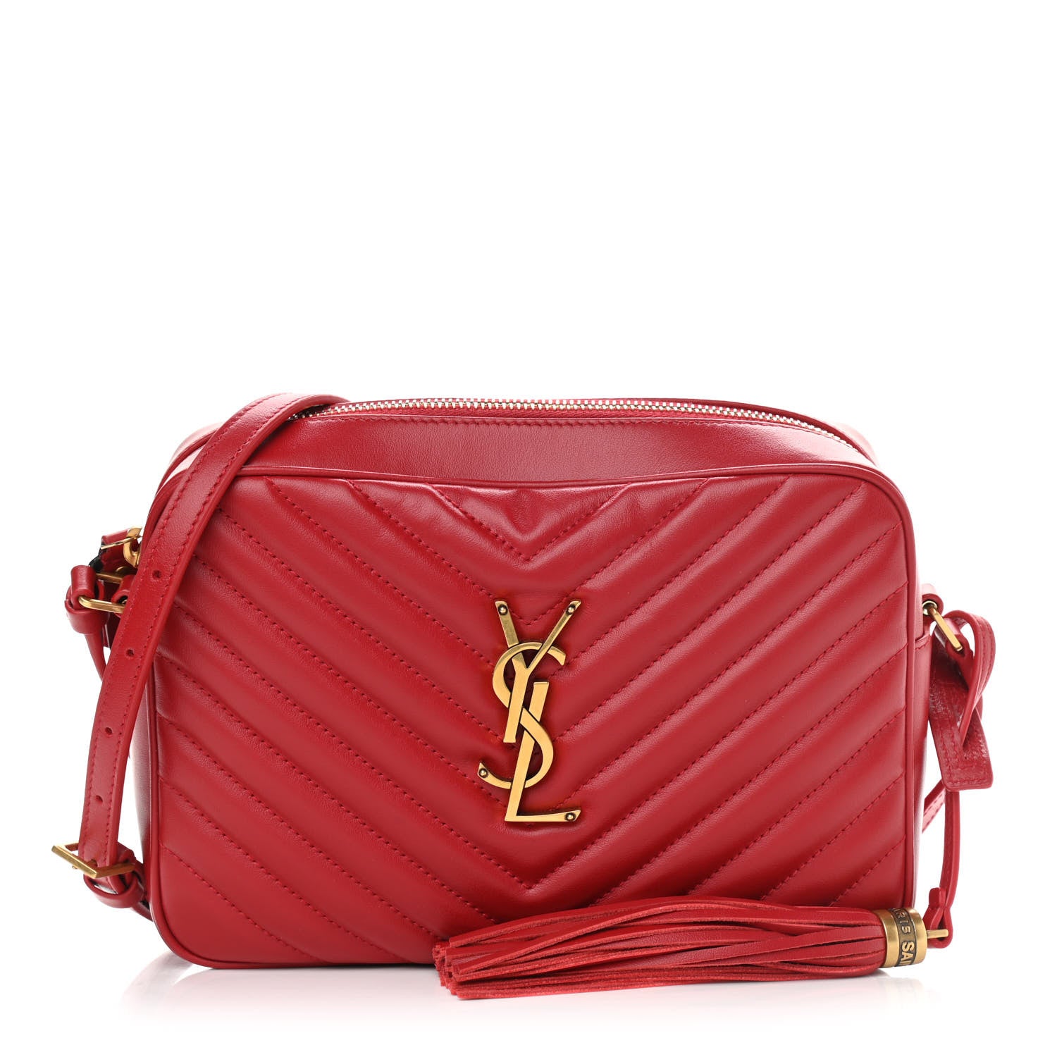 Saint Laurent Calfskin Matelasse Monogram Lou Camera Bag Rouge Eros 1 of 10