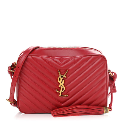 Saint Laurent Calfskin Matelasse Monogram Lou Camera Bag Rouge Eros 1 of 10