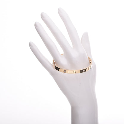 Cartier 18K Yellow Gold 4 Diamond LOVE Bracelet 18 2 of 6