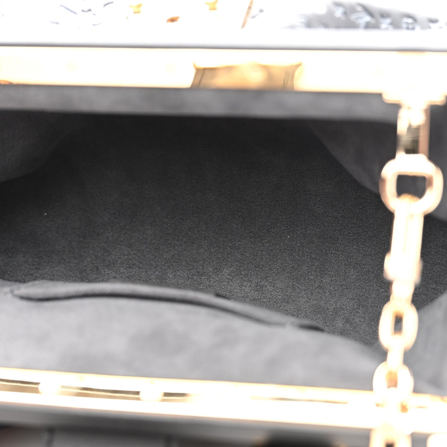 Calfskin Nanogram Embossed Clutch Black