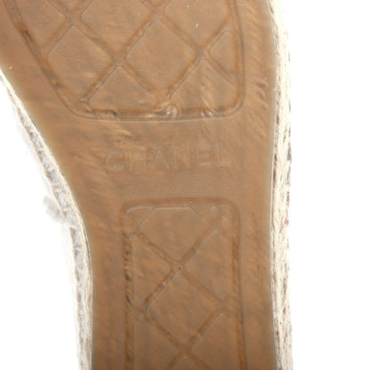 Chanel Linen CC Espadrilles 38 Beige Black 9 of 12