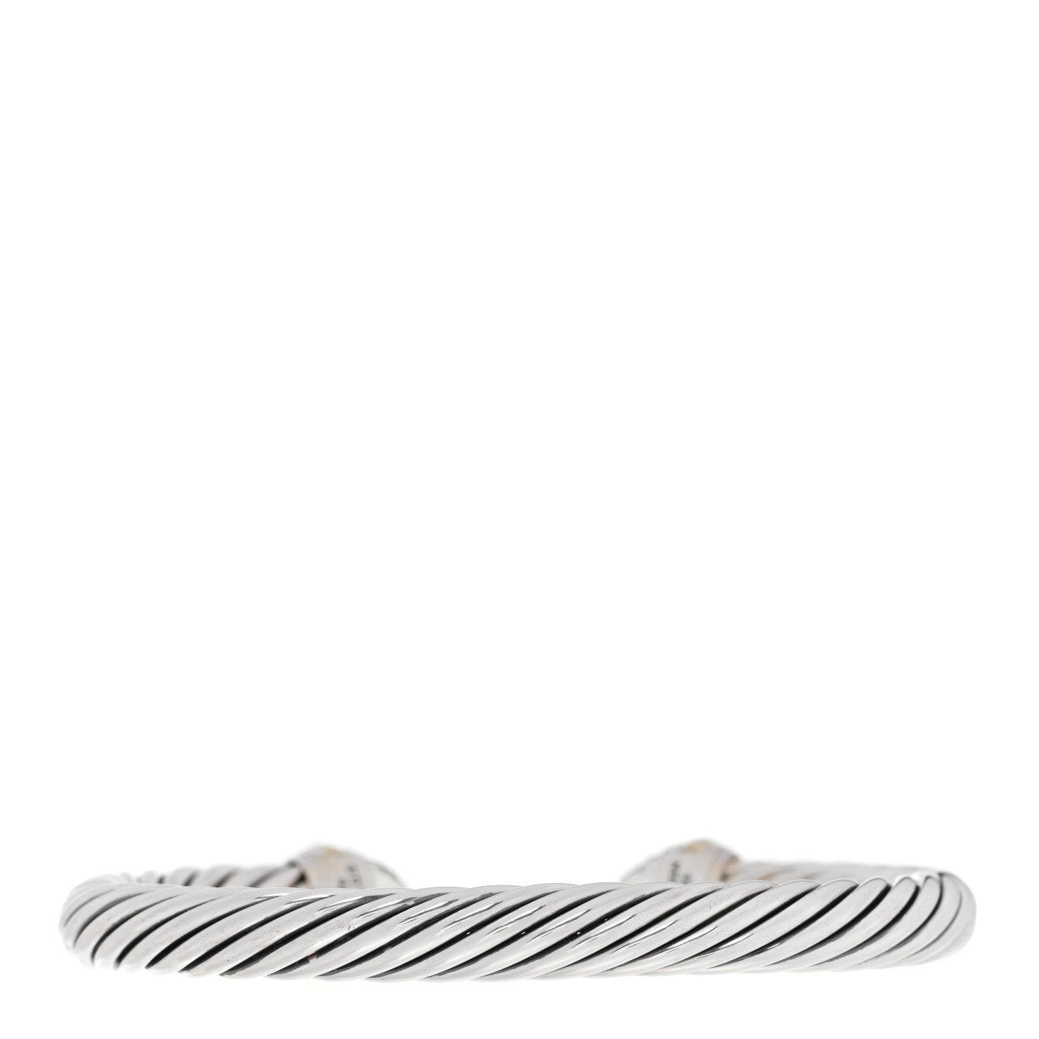 David Yurman Sterling Silver 14K Yellow Gold Prasiolite 7mm Cable Classics Bracelet 2 of 3