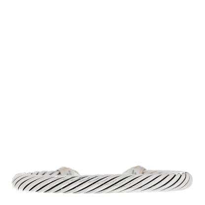 David Yurman Sterling Silver 14K Yellow Gold Prasiolite 7mm Cable Classics Bracelet 2 of 3