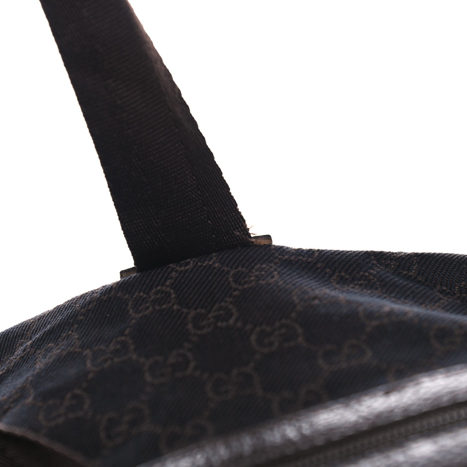 Gucci Denim Monogram Large Collapsible Carry On Duffle Bag Brown 9 of 10