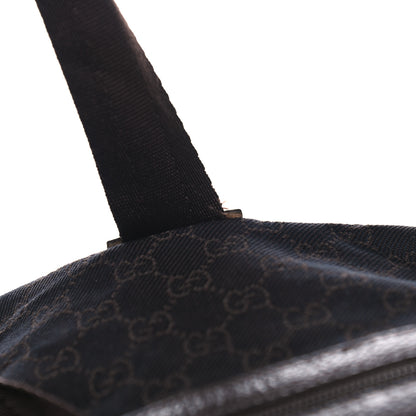 Gucci Denim Monogram Large Collapsible Carry On Duffle Bag Brown 9 of 10