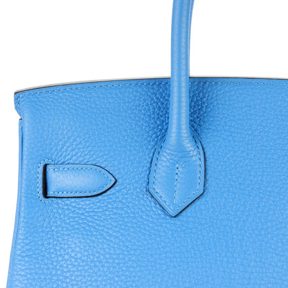 Hermes Taurillon Clemence Birkin 30 Bleu Paradis 17 of 23