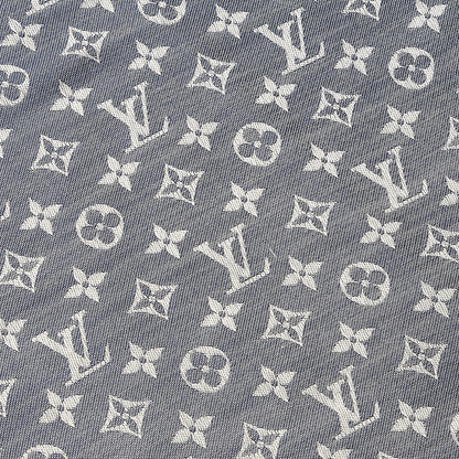 Louis Vuitton Wool Silk Monogram Denim Shawl Blue 5 of 6