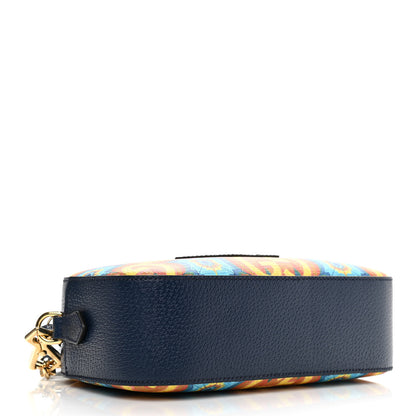 Gucci GG Supreme Kaleidoscope Calfskin Script Logo Gucci 100 Camera Bag Blue Orange Multicolor Blue Agata 4 of 10