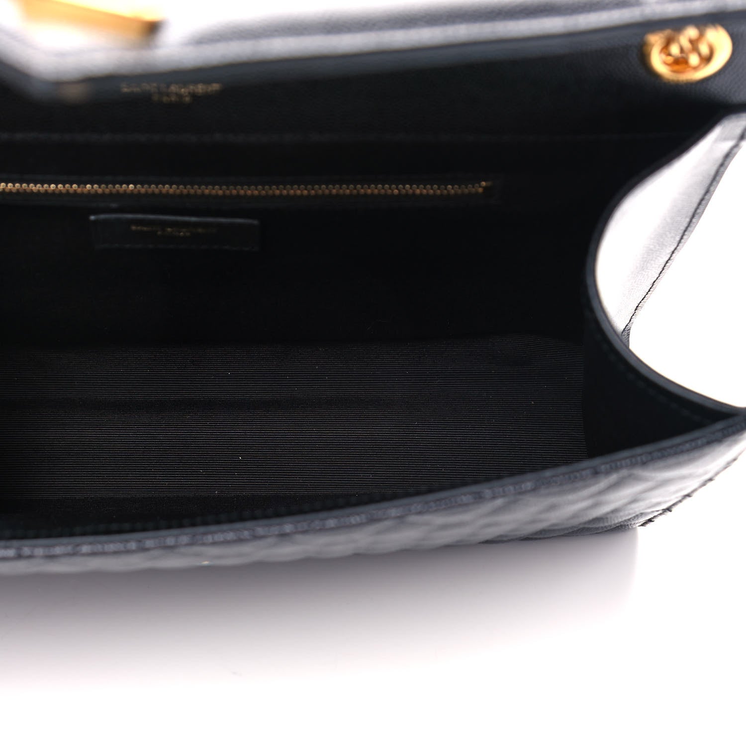 Saint Laurent Grain De Poudre Textured Mixed Matelasse Large Triquilt Monogram Satchel Black 10 of 12