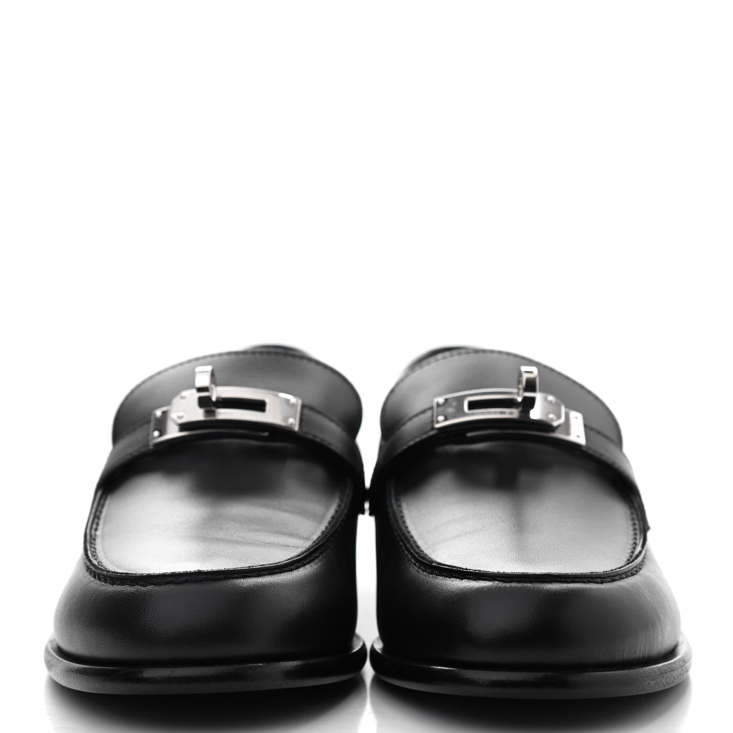 Hermes Calfskin Womens Destin Loafers 36 Black 2 of 9