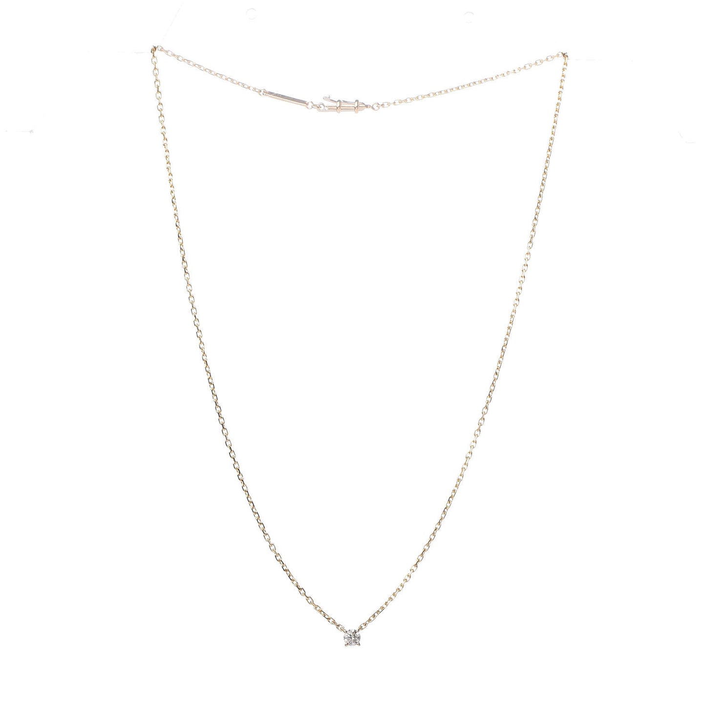 18K Yellow Gold Diamond .25ct Solitaire 1895 Pendant Necklace