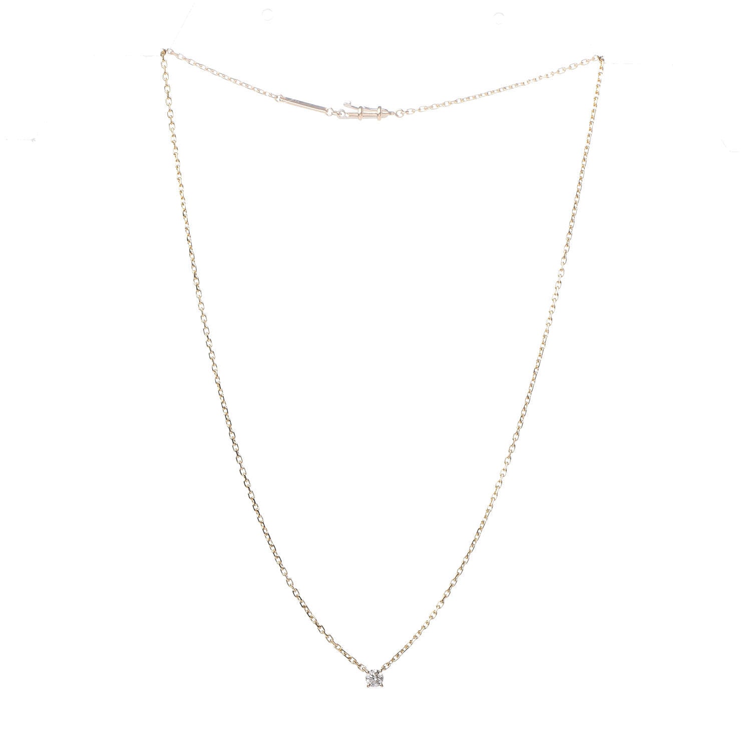 Cartier 18K Yellow Gold Diamond .25ct Solitaire 1895 Pendant Necklace 3 of 6