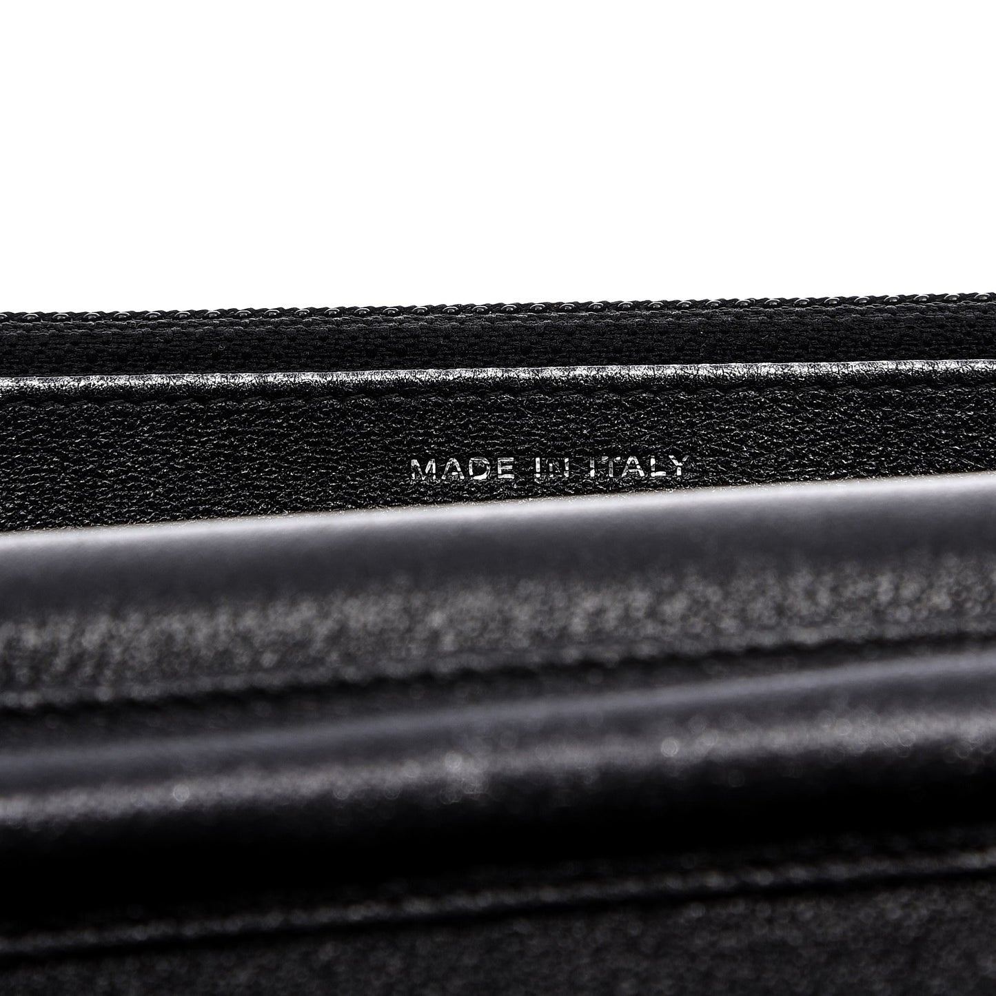 Metallic Perforated Lambskin Quilted Wallet On Chain WOC Black