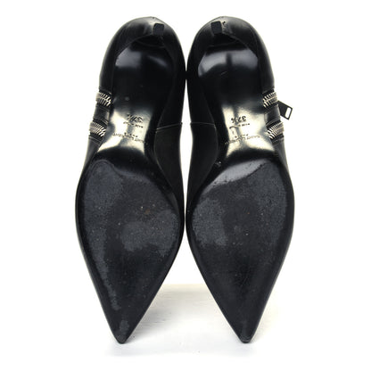 Saint Laurent Calfskin Double Zipper Booties 37.5 Black 4 of 4