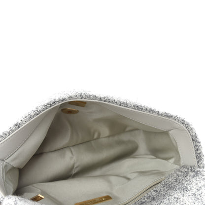 Chanel Tweed Quilted Medium Chanel 19 Flap Grey Ecru 5 of 11
