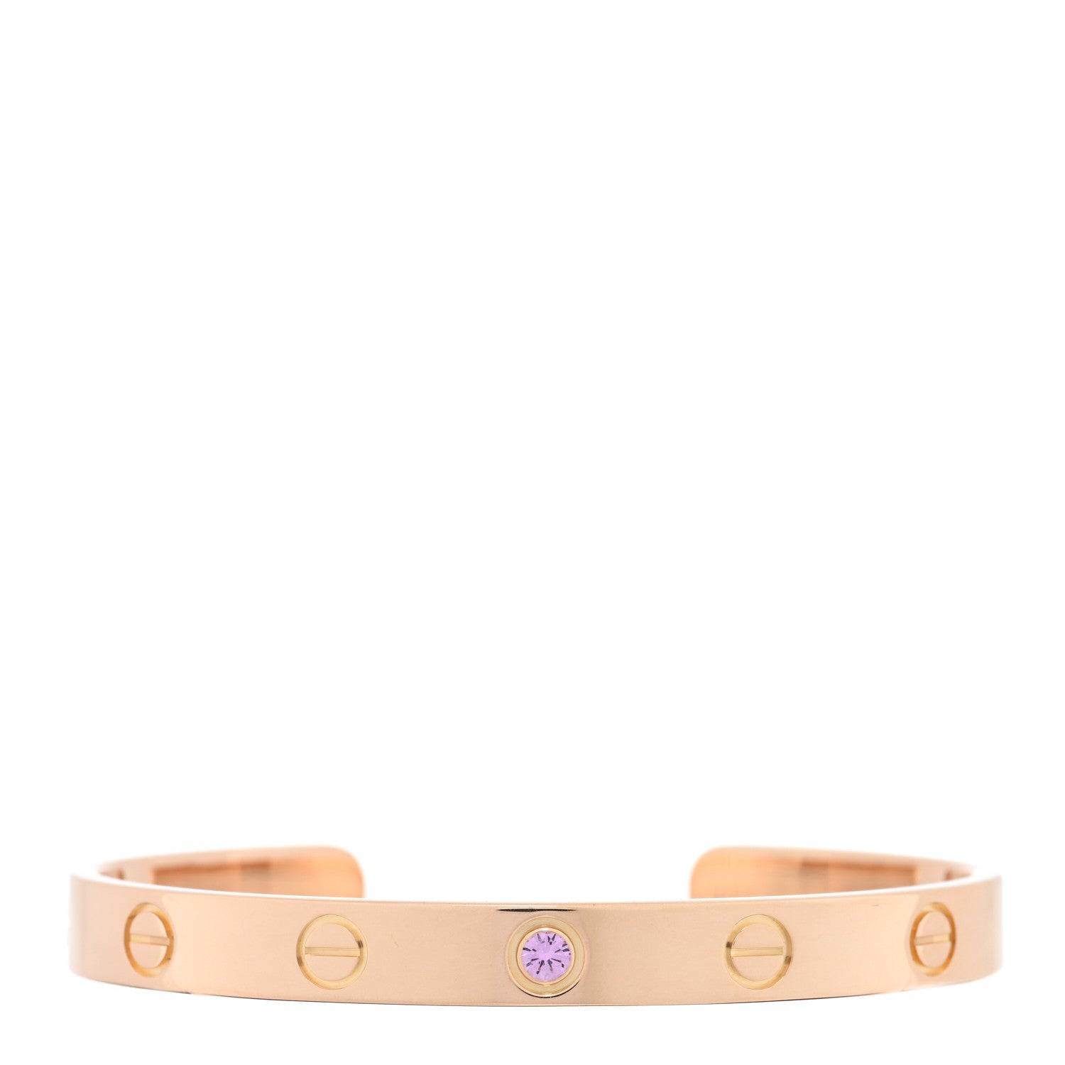 Cartier 18K Pink Gold Pink Sapphire LOVE Cuff Bracelet 16 1 of 3