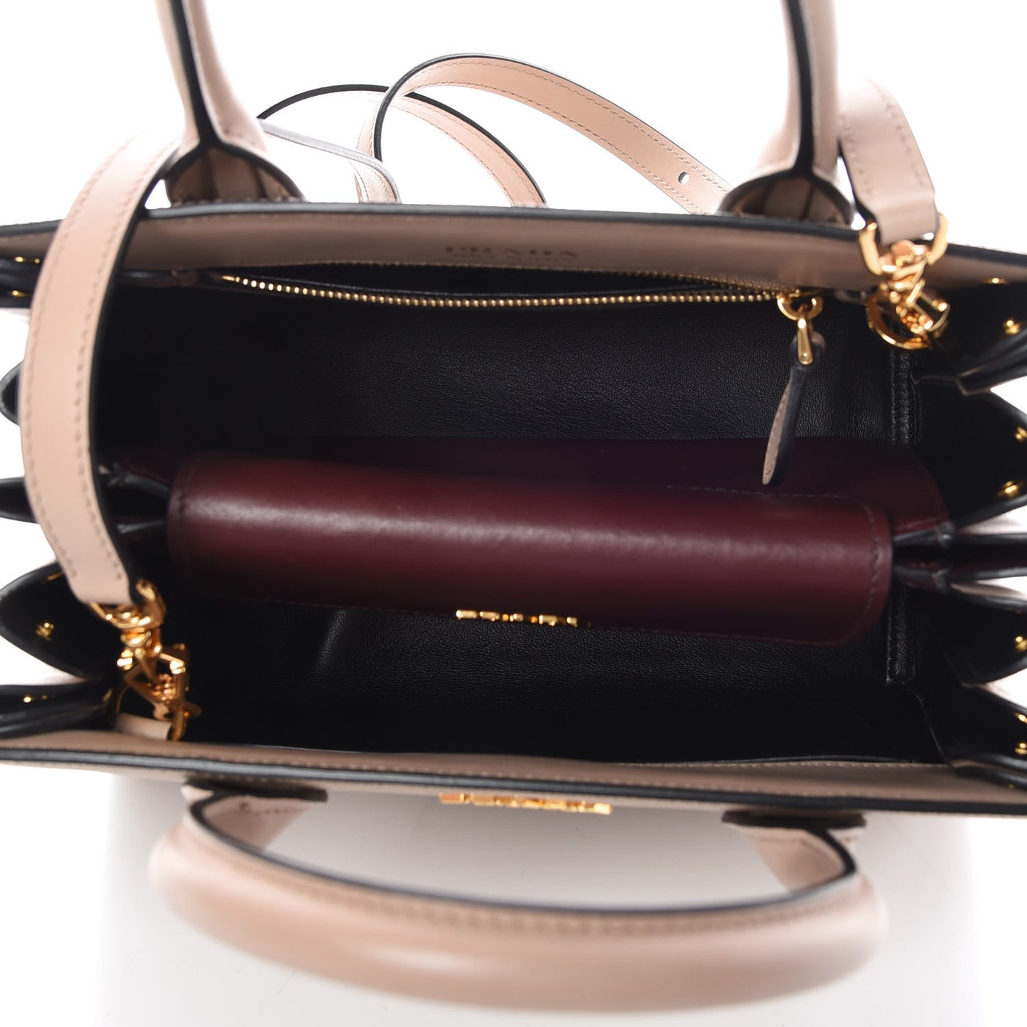 Saffiano City Calfskin Bibliothèque Top Handle Cammeo Granato