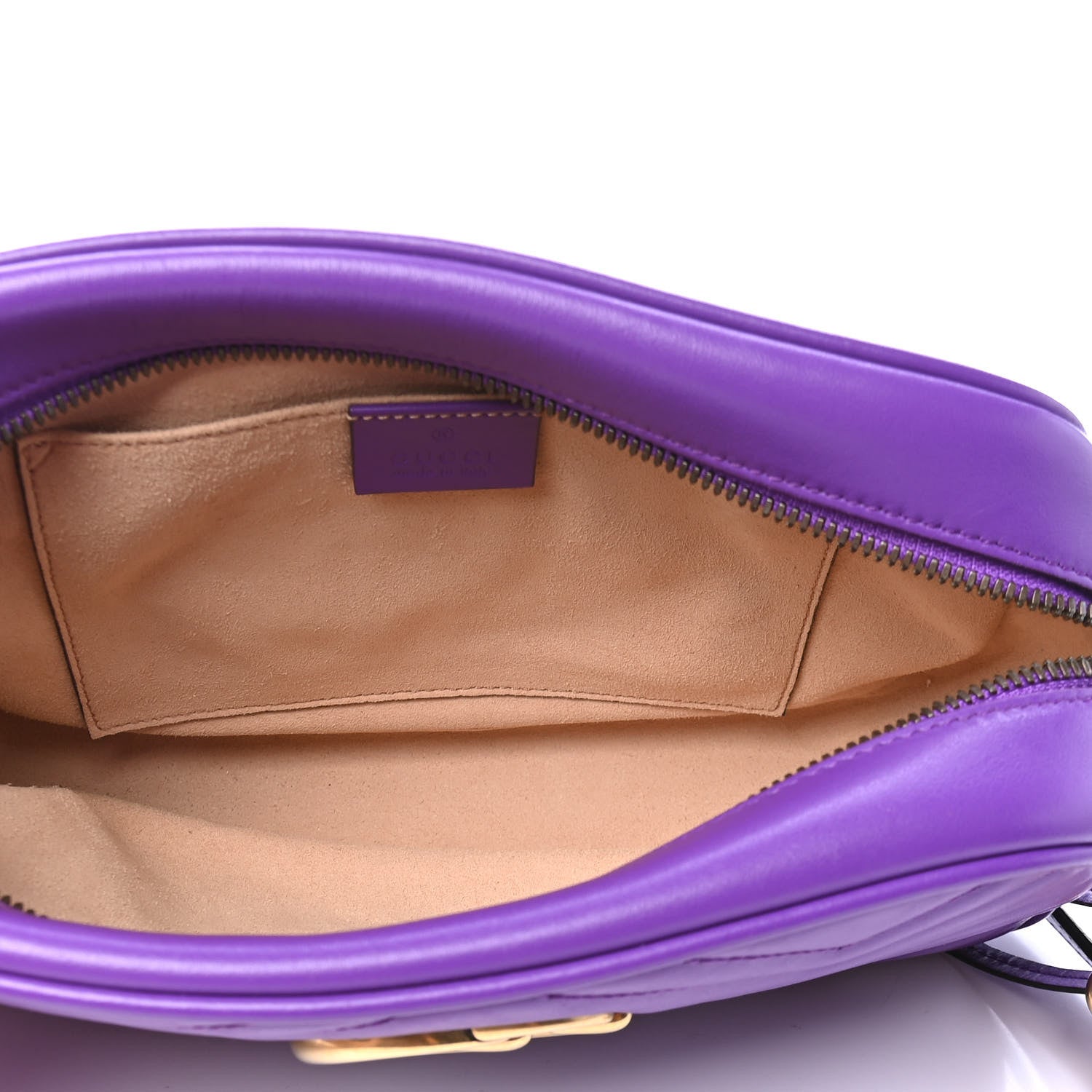 Gucci Calfskin Matelasse Small GG Marmont Chain Shoulder Bag Shine Purple 4 of 6