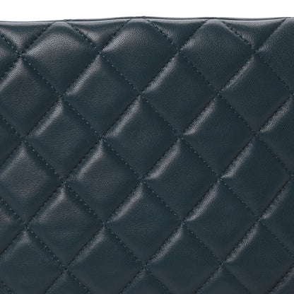 Chanel Lambskin Quilted Clutch  Turquoise 8 of 10